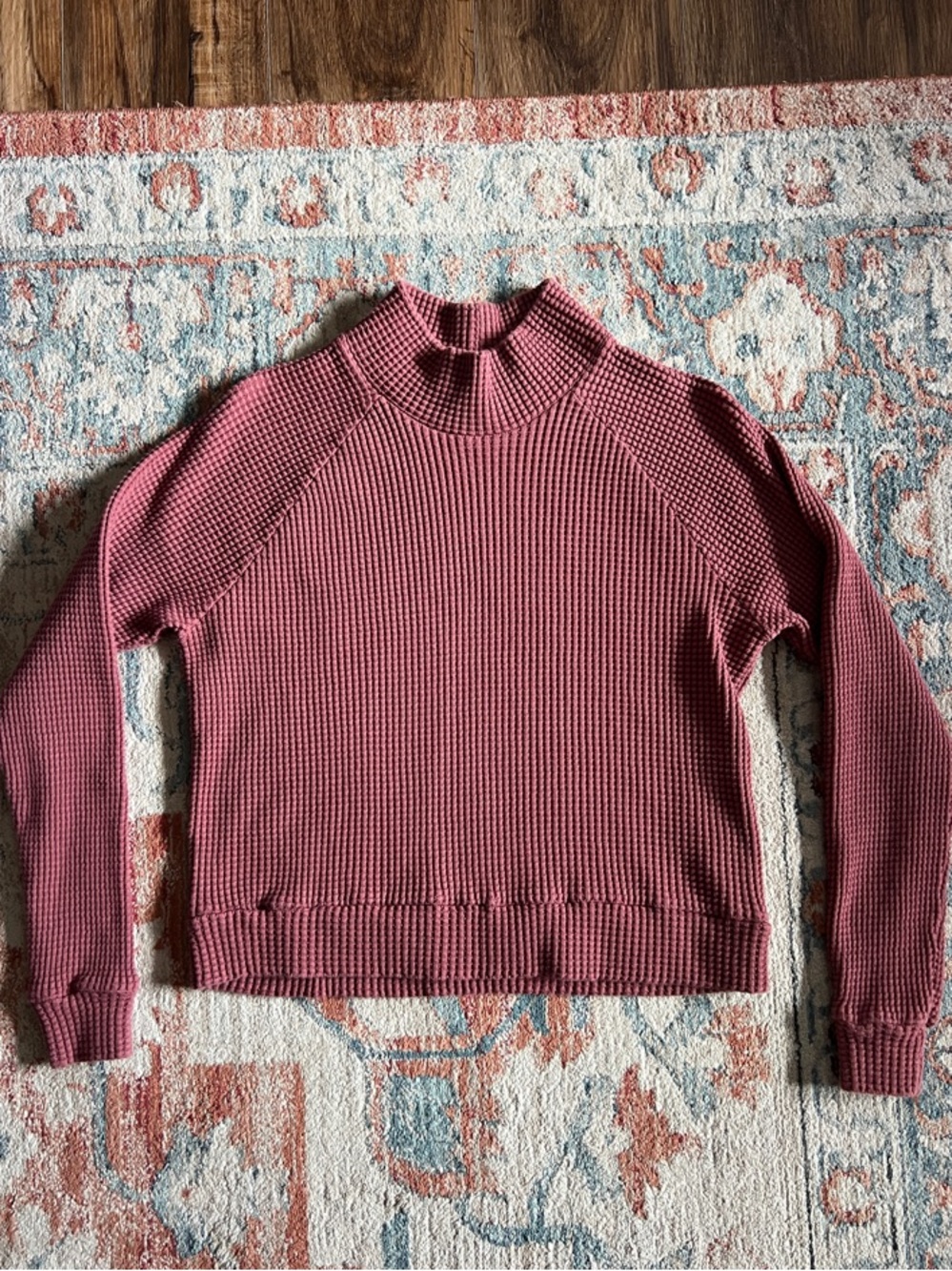 The North Face Women's Wild Ginger Mock Neck Waffle Pullover Size Small
